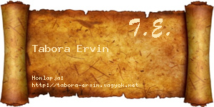 Tabora Ervin névjegykártya