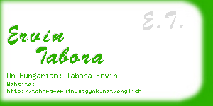 ervin tabora business card